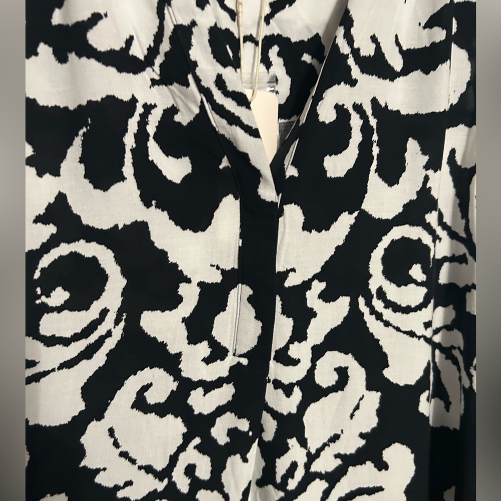 Alex & Lili / Sleeveless High Low Tunic Dress Black and White Pattern size Large - Picture 2 of 5